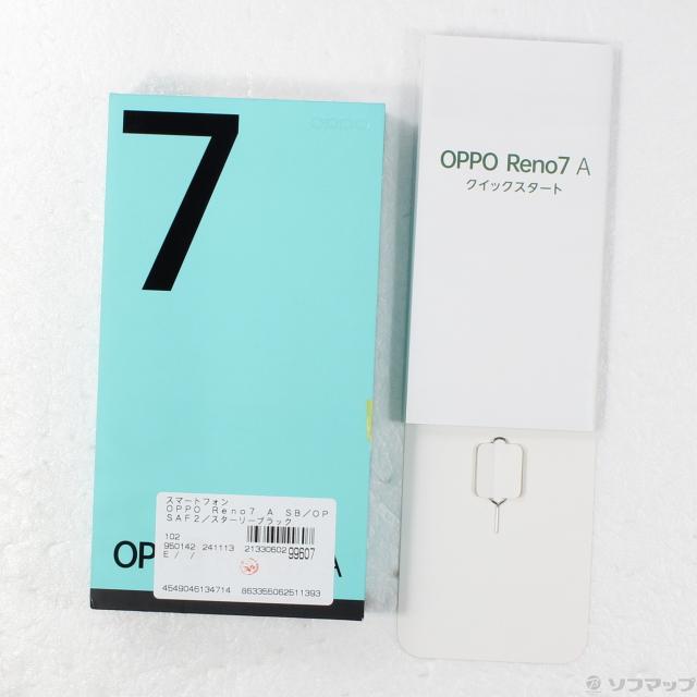 (中古)OPPO OPPO Reno7 A 128GB スターリーブラック A201OP Y!mobile SIMフリー(269-ud)の通販は