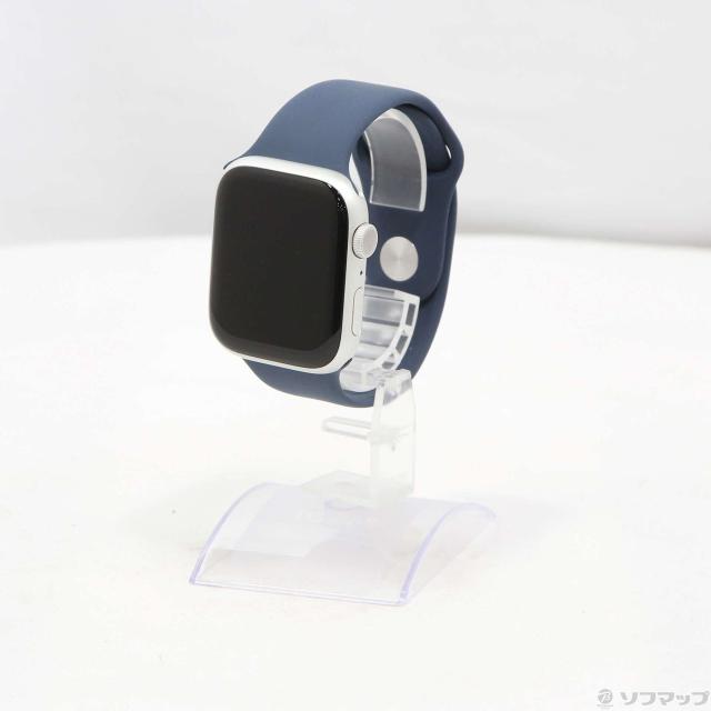 (中古)Apple Apple Watch Series 9 GPS 45mm シルバーアルミニウムケース ストームブルースポーツバンド(262-ud)の通販は 35,021円