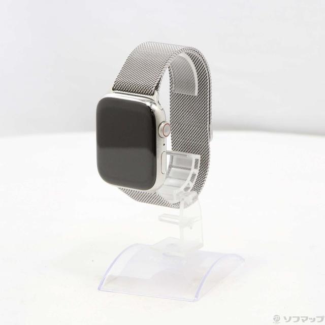 (中古)Apple Apple Watch Series 7 GPS + Cellular 45mm シルバーステンレススチールケース シルバーミラネーゼループ(377-ud)の通販は