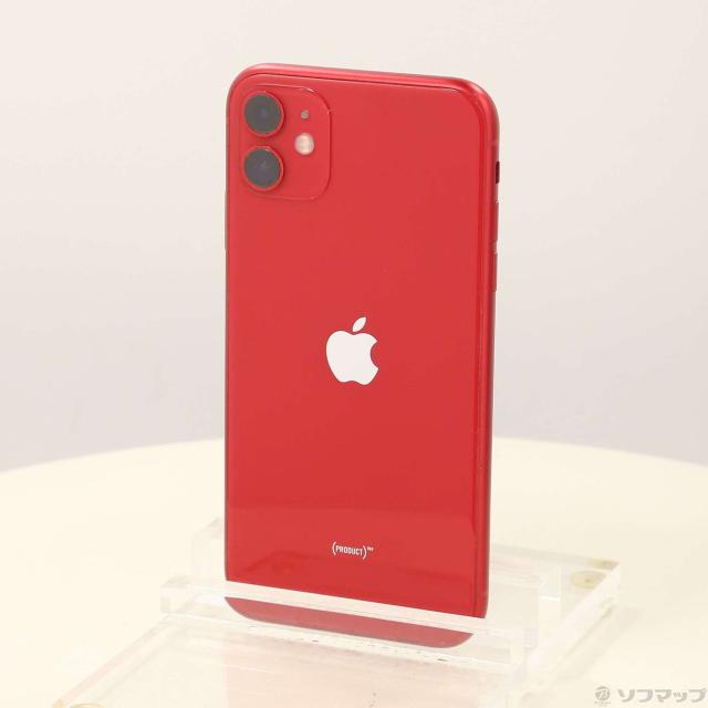 (中古)Apple iPhone11 128GB プロダクトレッド MWM32J/A SIMフリー(276-ud)
