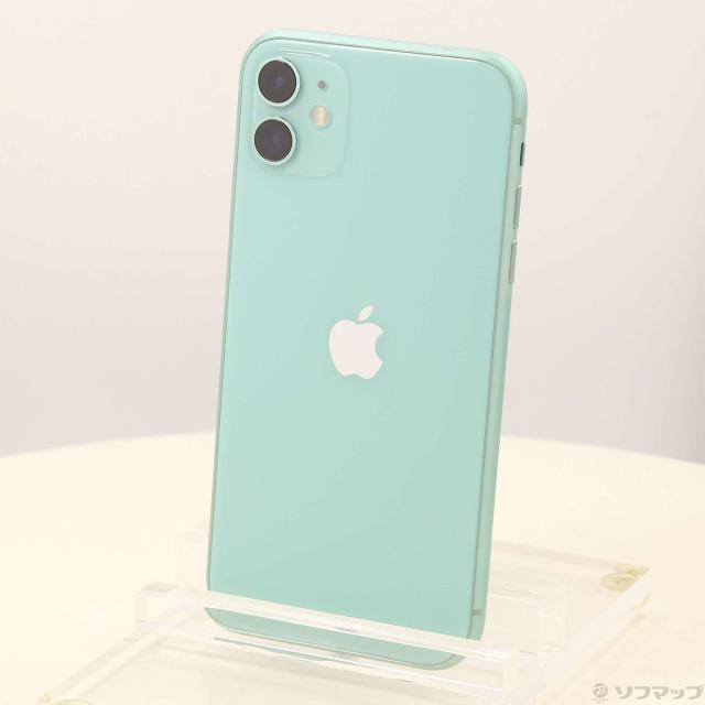 中古)Apple iPhone11 64GB グリーン MHDG3J/A SIMフリー(348-ud