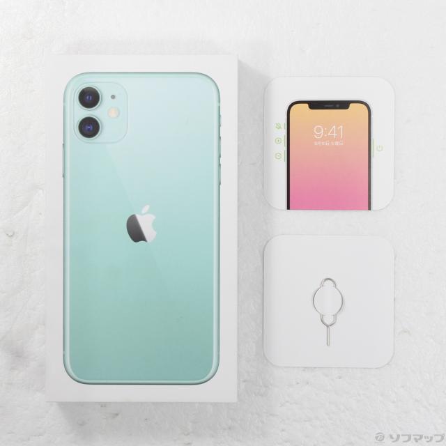 中古)Apple iPhone11 64GB グリーン MHDG3J/A SIMフリー(348-ud