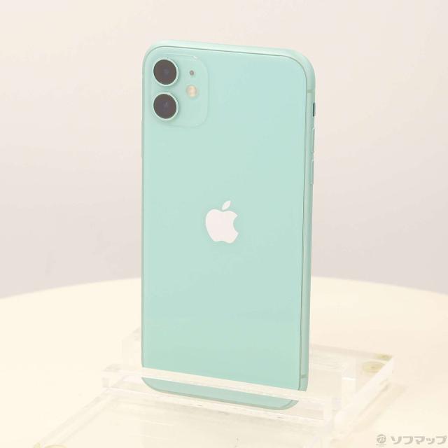 中古)Apple iPhone11 128GB グリーン MWM62J/A SIMフリー(344-ud)