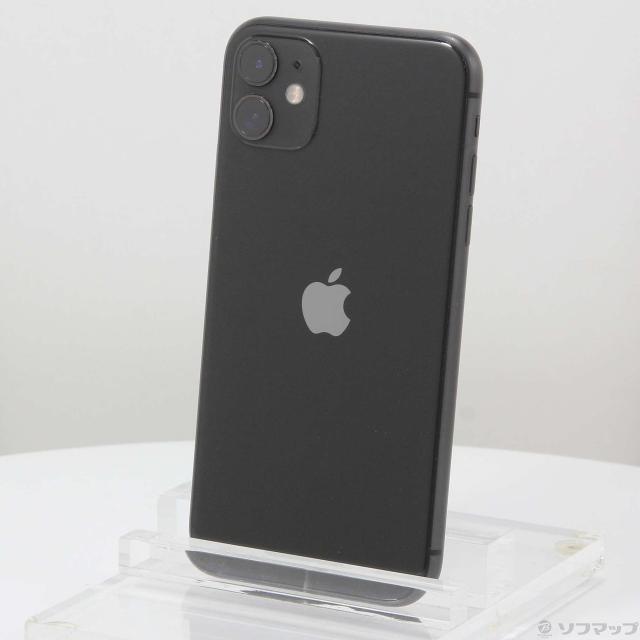(中古)Apple iPhone11 128GB ブラック MWM02J/A SIMフリー(305-ud)