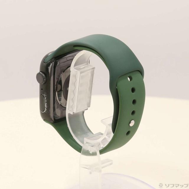 (中古)Apple Apple Watch Series 7 GPS 45mm グリーンアルミニウムケース クローバースポーツバンド(344-ud)_1