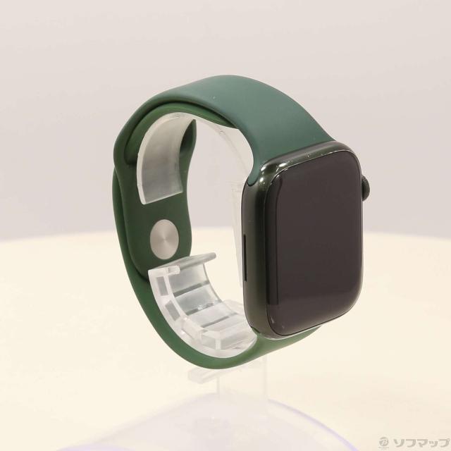 (中古)Apple Apple Watch Series 7 GPS 45mm グリーンアルミニウムケース クローバースポーツバンド(344-ud)_3