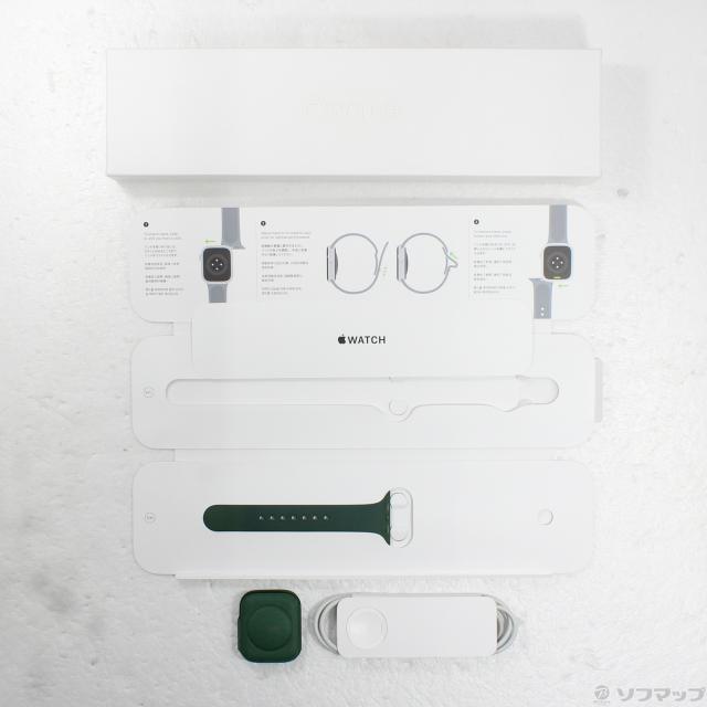 (中古)Apple Apple Watch Series 7 GPS 45mm グリーンアルミニウムケース クローバースポーツバンド(344-ud)_4
