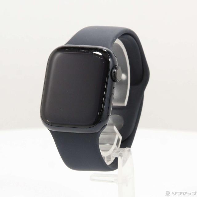 (中古)Apple Apple Watch Series 7 GPS 41mm ミッドナイトアルミニウムケース ミッドナイトスポーツバンド(262-ud)