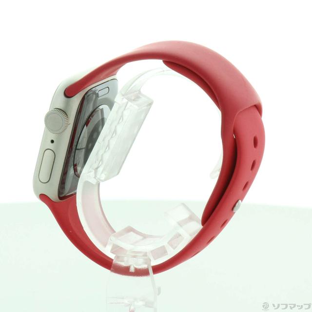 (中古)Apple Apple Watch Series 7 GPS 41mm スターライトアルミニウムケース レッドスポーツバンド(262-ud)_1