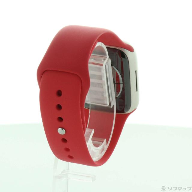 (中古)Apple Apple Watch Series 7 GPS 41mm スターライトアルミニウムケース レッドスポーツバンド(262-ud)_2