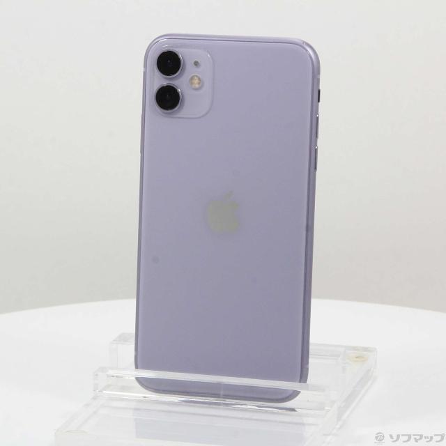 (中古)Apple iPhone11 128GB パープル MWM52J/A SIMフリー(381-ud)