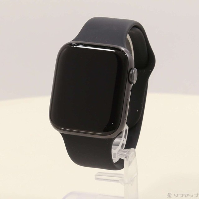 (中古)Apple Apple Watch Series 6 GPS 44mm スペースグレイアルミニウムケース ブラックスポーツバンド(262-ud)