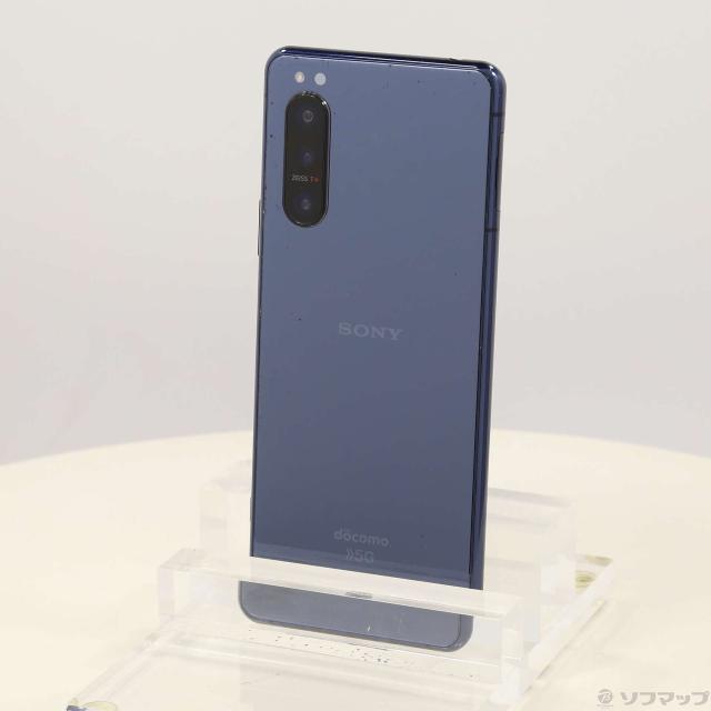 (中古)SONY Xperia 5 II 128GB ブルー SO-52A docomoロック解除SIMフリー(349-ud) 携帯電話本体
