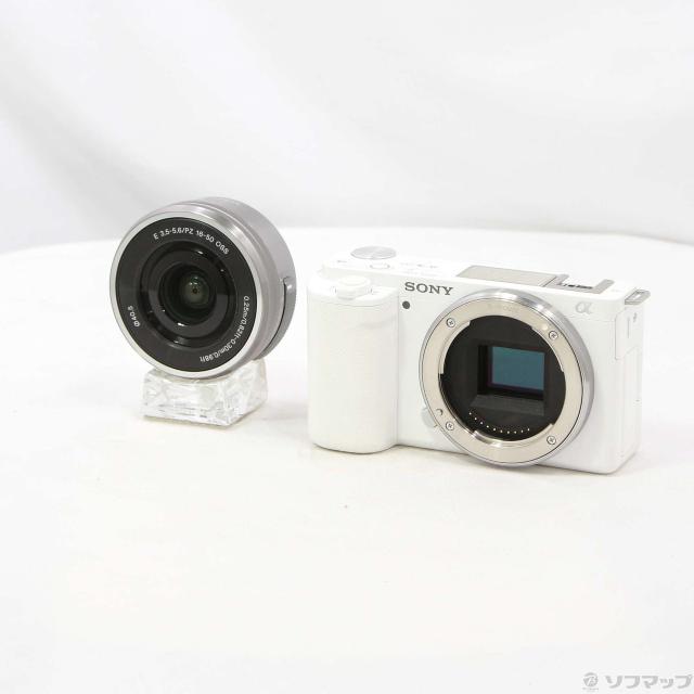 中古)SONY VLOGCAM ZV-E10L パワーズームレンズキット ホワイト(262-ud)