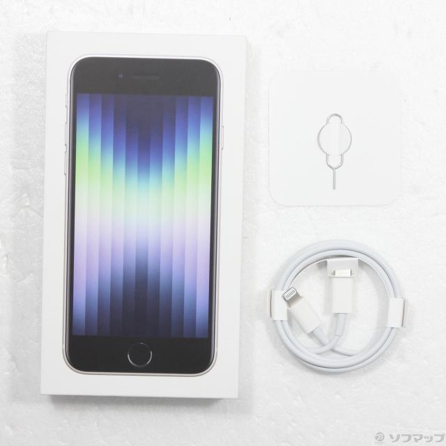 中古)Apple iPhone SE 第3世代 64GB スターライト MMYD3J/A SIMフリー 