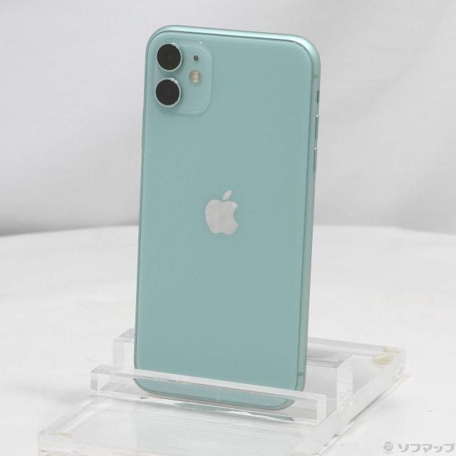 (中古)Apple iPhone11 128GB グリーン MWM62J/A SIMフリー(262-ud)