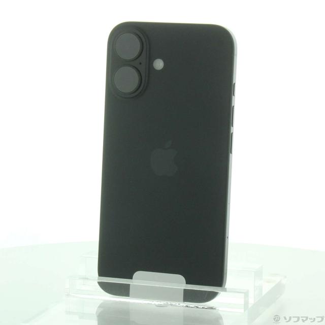 中古)Apple iPhone16 128GB ブラック MYDQ3J/A SIMフリー(377-ud) 携帯  