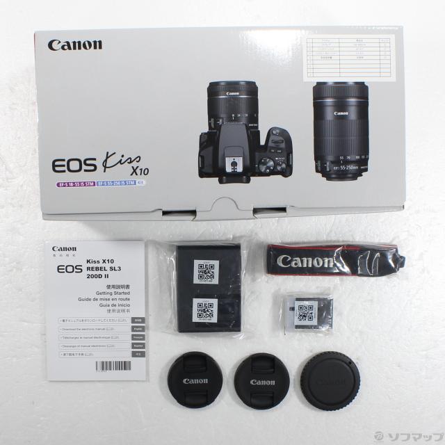 【ほぼ未使用】Canon EOS Kiss X10 ダブルズームセット付属品込 販売終了】EOS Kiss X10(ブラック)・ダブルズームキット+