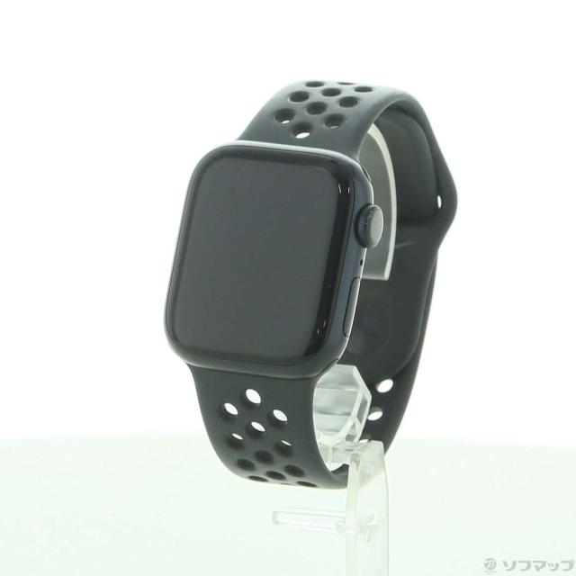 (中古)Apple Apple Watch Series 7 Nike GPS 41mm ミッドナイトアルミニウムケース アンスラサイト/ブラックNIKEスポーツバンド(352-ud)