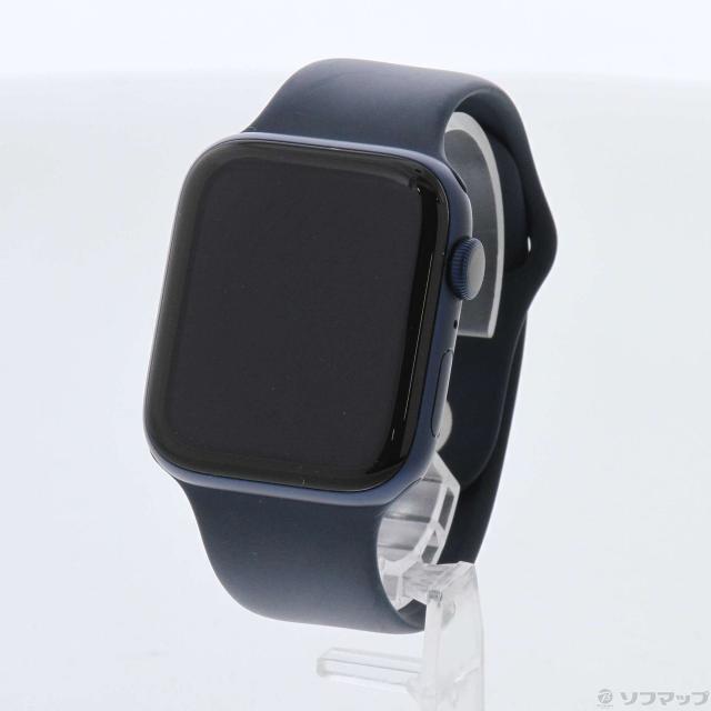 (中古)Apple Apple Watch Series 6 GPS 44mm ブルーアルミニウムケース ディープネイビースポーツバンド(198-ud)