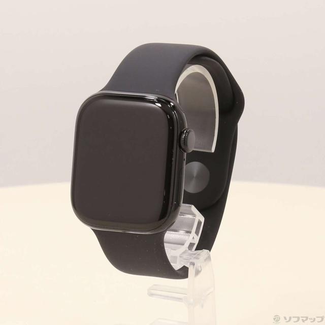 【中古時計】Apple Watch 42mm(ブラックスポーツバンド) Apple Watch Series 11（GPSモデル）- 42mmジェットブラックアルミニウムケースとブラックスポーツバンド - S⁄M with  AppleCare+