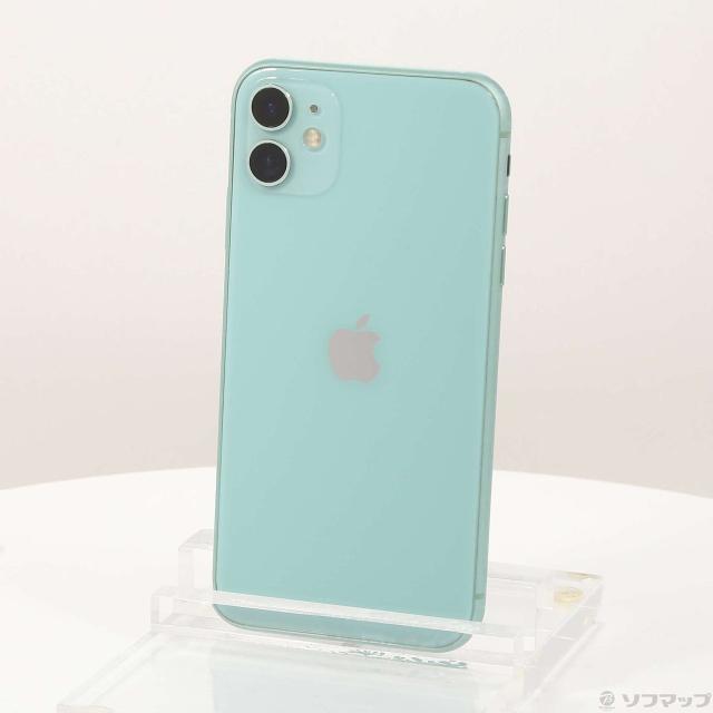 中古)Apple iPhone11 64GB グリーン MHDG3J/A SIMフリー(352-ud)