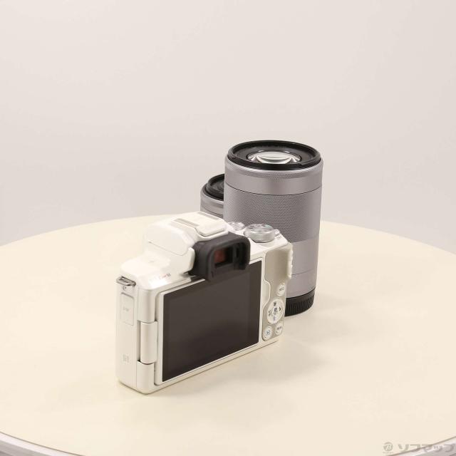 中古)Canon EOS Kiss M ホワイト ダブルズームキット(258-ud)