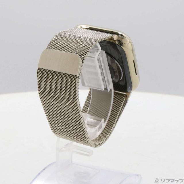 (中古)Apple Apple Watch Series 8 GPS + Cellular 45mm ゴールドステンレススチールケース ゴールドミラネーゼループ(258-ud)_2