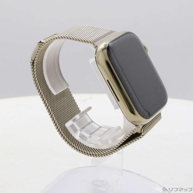 (中古)Apple Apple Watch Series 8 GPS + Cellular 45mm ゴールドステンレススチールケース ゴールドミラネーゼループ(258-ud)_3