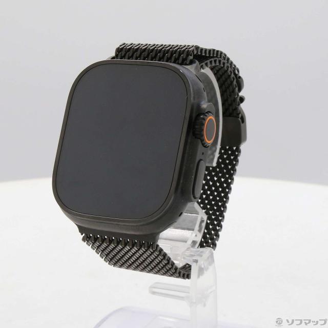 Apple Watch 49mmケース用ブラックチタニウムミラネーゼループ -S