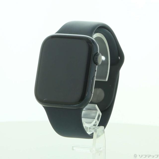 (中古)Apple Apple Watch Series 8 GPS 45mm ミッドナイトアルミニウムケース ミッドナイトスポーツバンド(371-ud)