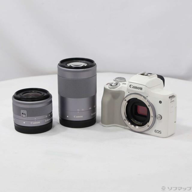 美品】CANONキャノン EOS Kiss M ホワイト 標準ズームレンズセット