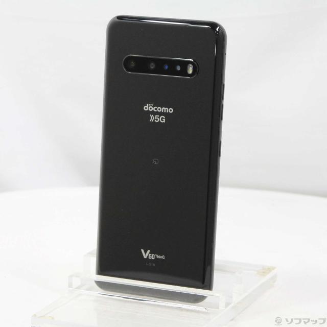 中古)LG LG V60 ThinQ 5G 128GB ザ ブラック L-51A docomo(269-ud)
