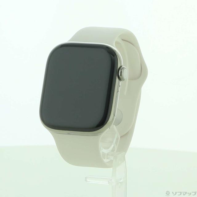 (中古)Apple Apple Watch Series 10 GPS + Cellular 46mm ナチュラルチタニウムケース ライトブラッシュスポーツバンド(196-ud)