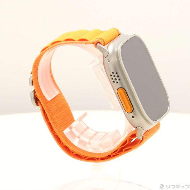(中古)Apple Apple Watch Ultra GPS + Cellular 49mm チタニウムケース オレンジアルパインループ(344-ud)_3