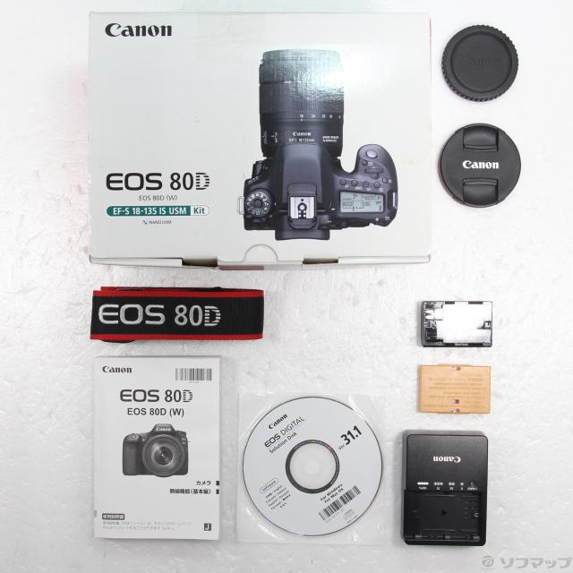 CanonEOS80D EF-S18-135 IS USM レンズキット 極美品 Canon EOS 80D(W) EF-