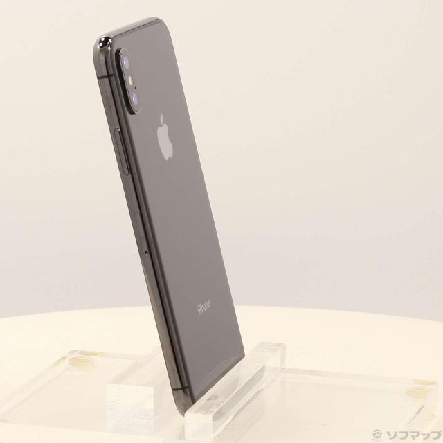 (中古)Apple iPhoneX 256GB 空白文字薄墨色 MQC12J/A SIM無償性(352-ud)