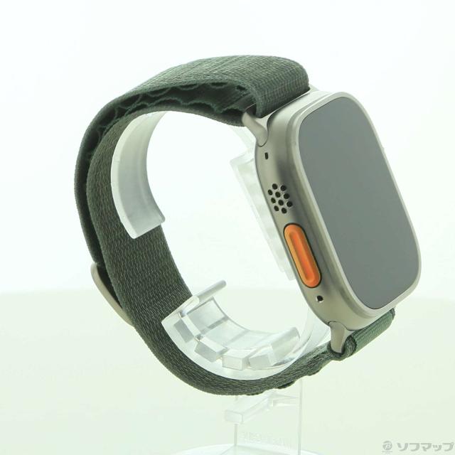 (中古)Apple Apple Watch Ultra GPS + Cellular 49mm チタニウムケース グリーンアルパインループ(344-ud)_3