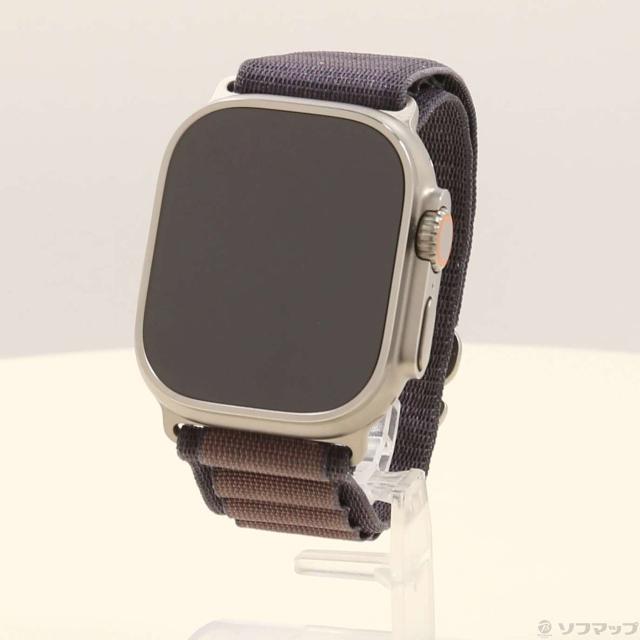 (中古)Apple Apple Watch Ultra 2 GPS + Cellular 49mm チタニウムケース インディゴアルパインループ(368-ud)