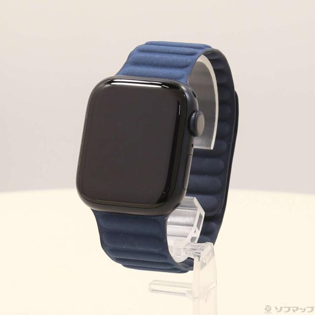 (中古)Apple Apple Watch Series 9 GPS 41mm ミッドナイトアルミニウムケース パシフィックブルーマグネティックリンク(262-ud)