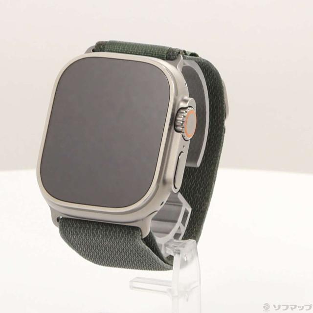 (中古)Apple Apple Watch Ultra GPS + Cellular 49mm チタニウムケース グリーンアルパインループ(344-ud)