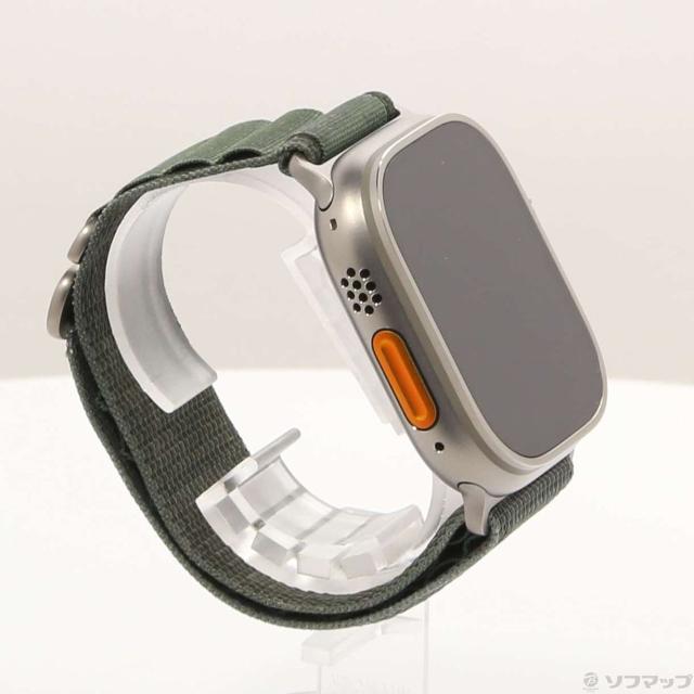 (中古)Apple Apple Watch Ultra GPS + Cellular 49mm チタニウムケース グリーンアルパインループ(344-ud)_3