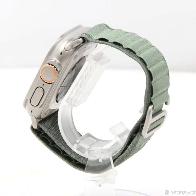 (中古)Apple Apple Watch Ultra GPS + Cellular 49mm チタニウムケース グリーンアルパインループ(377-ud)_1
