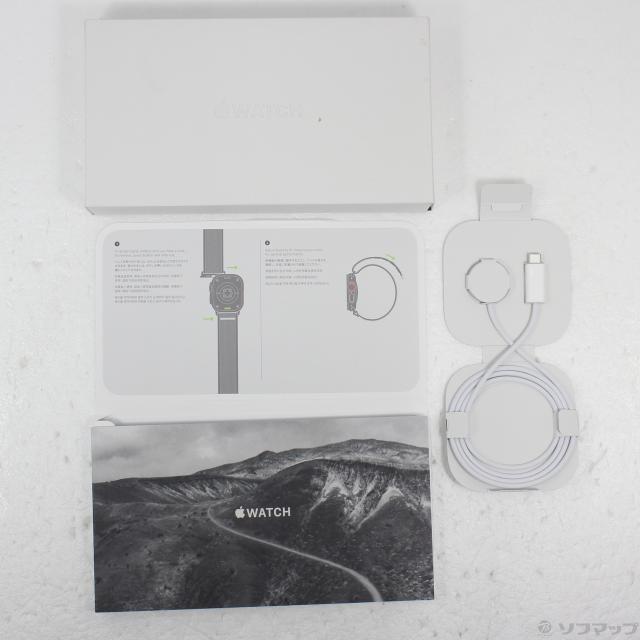 (中古)Watch Ultra 2 GPS + Cellular 49mm ナチュラルチタニウムケース ブラックトレイルループ-ナチュラルチタニウムの仕上げ(377-ud)_4