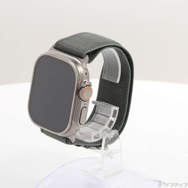 (中古)Apple Apple Watch Ultra GPS + Cellular 49mm チタニウムケース グリーンアルパインループ(276-ud)