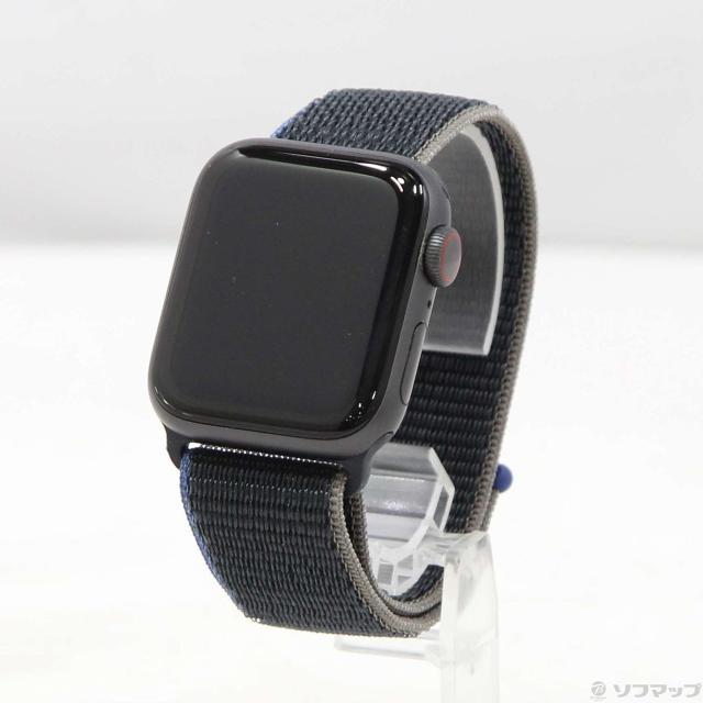 (中古)Apple Apple Watch Series 6 GPS + Cellular 40mm スペースグレイアルミニウムケース チャコールスポーツループ(377-ud)