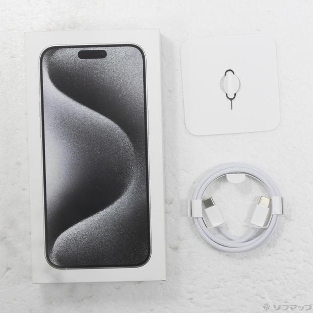 (中古)Apple iPhone15 Pro Max 256GB ホワイトチタニウム MU6Q3J/A SIMフリー(377-ud)