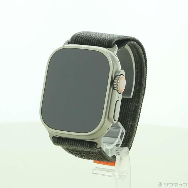 (中古)Apple Apple Watch Ultra GPS + Cellular 49mm チタニウムケース ブラック/グレイトレイルループ(377-ud)