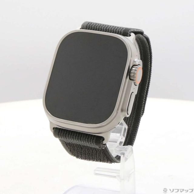 (中古)Apple Apple Watch Ultra GPS + Cellular 49mm チタニウムケース ブラック/グレイトレイルループ(344-ud)