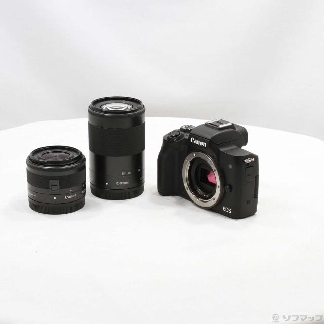 中古)Canon EOS Kiss M ダブルズームキット ブラック(262-ud) デジタル